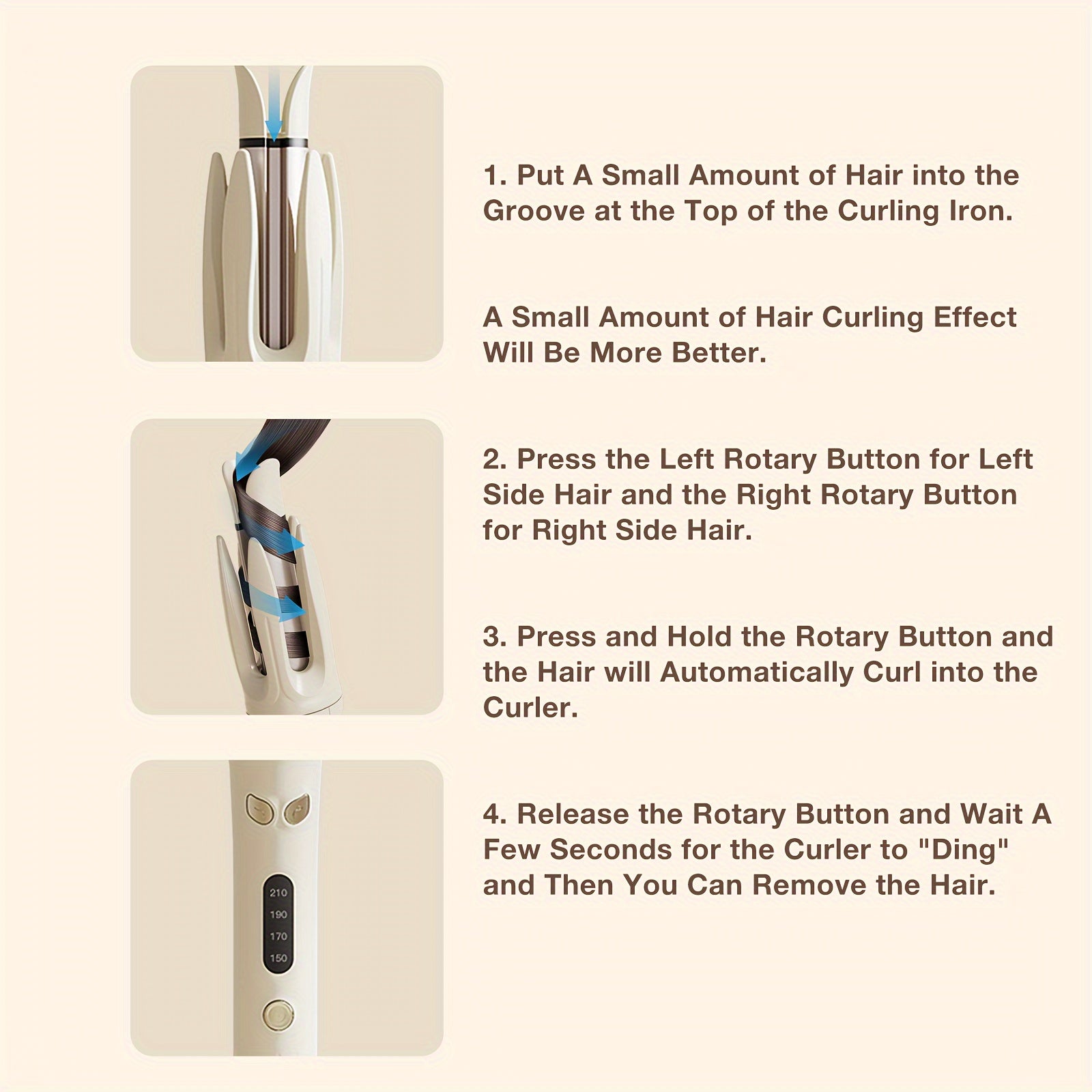 Genai Automatic Hair Curler: 28Mm Barrel, 4 Temperature Options, Negative Ion Technology, The Essential Tool for Hair Styling & A Travel Essential for Easy Curls