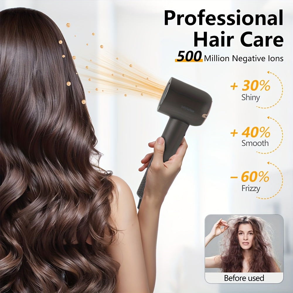 Negative Ion Hair Dryer, 110, 000 RPM Professional High-speed Hair Dryer, Brushless Motor, Quick Hair Drying, 3 Wind Speed Settings And 4 Temperature Settings, Low Noise, Suitable For Home, Travel And Salon Use, The Best Choice For Women'S Gifts
