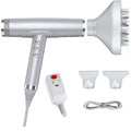 Professional Hair Dryer with Diffuser | High Speed, Brushless Motor, Ionic, Lightweight, Compact, Low Noise, 59.06inch-118.11inch Cord, 2000W, Metal, Non-foldable Handle, Leakage Protection Plug