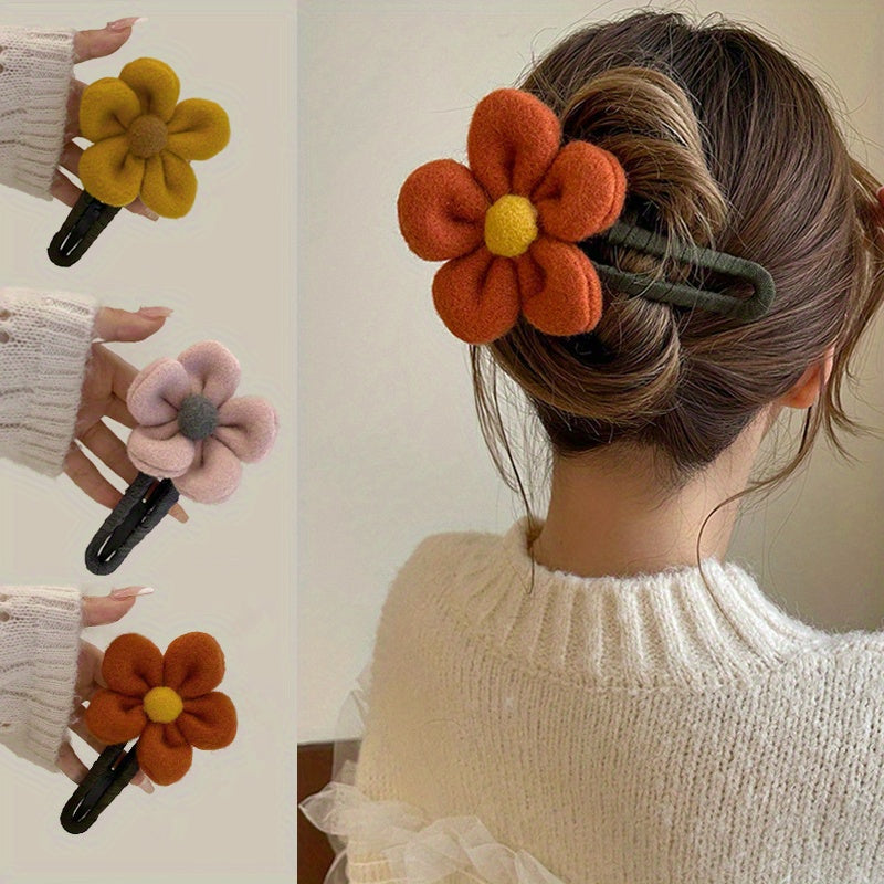6pcs Cute Flower Hair Clip - Non-Slip, Seamless, Duckbill Design, Ponytail Fixed Hair Clip, Convenient Styling, Very Suitable For Daily Commuting, Date Wear, Women's Fashion Accessories