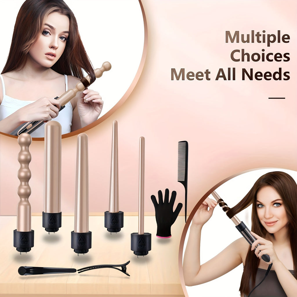 Hair Curling Wand 5in 1 Hair Curlers Iron Set 0.4\