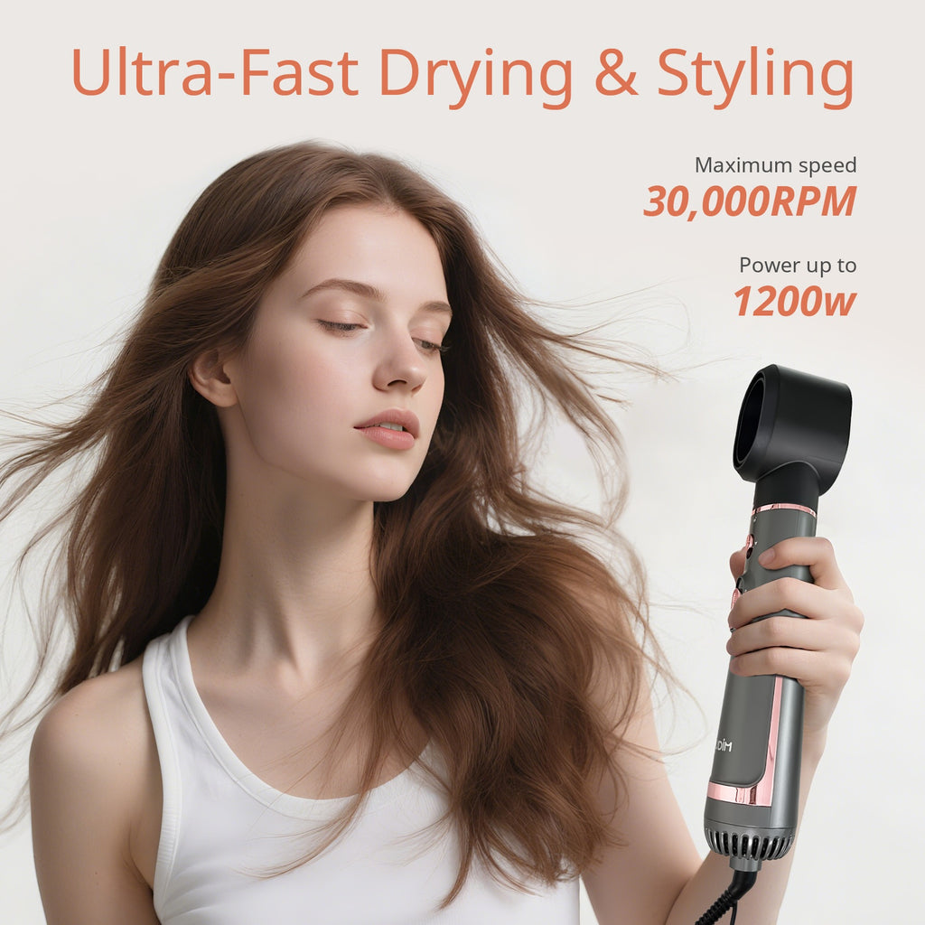 Versatile Hot Air Brush with Negative Ion Technology for Smooth, Frizz-Free Results. This Hair Dryer And Styling Combines The Functions of a Curling Iron And a Massage Straightening Brush, Featuring Various Temperature And Wind Speed Options