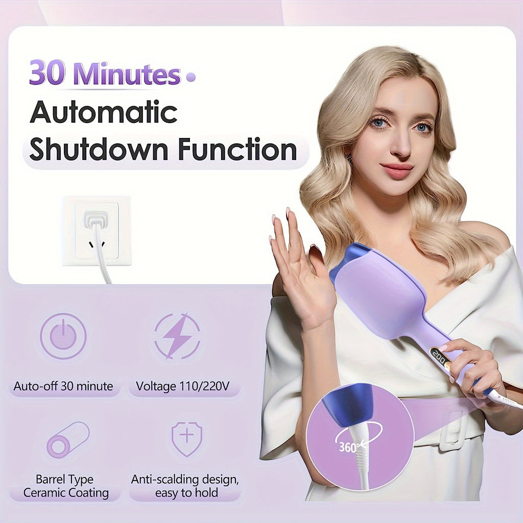 Mini Portable Curling Iron with LED Temperature Display & 3 Heat Settings - Fast Curler, Heat-Resistant Design for Professional Volume\u002Fwaves, Compact Styler Suitable for Women & Men, Home & Travel, Gift