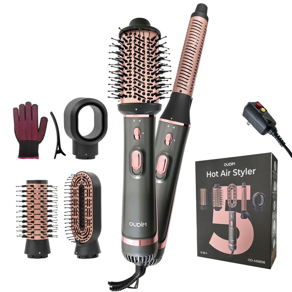 Versatile Hot Air Brush with Negative Ion Technology for Smooth, Frizz-Free Results. This Hair Dryer And Styling Combines The Functions of a Curling Iron And a Massage Straightening Brush, Featuring Various Temperature And Wind Speed Options