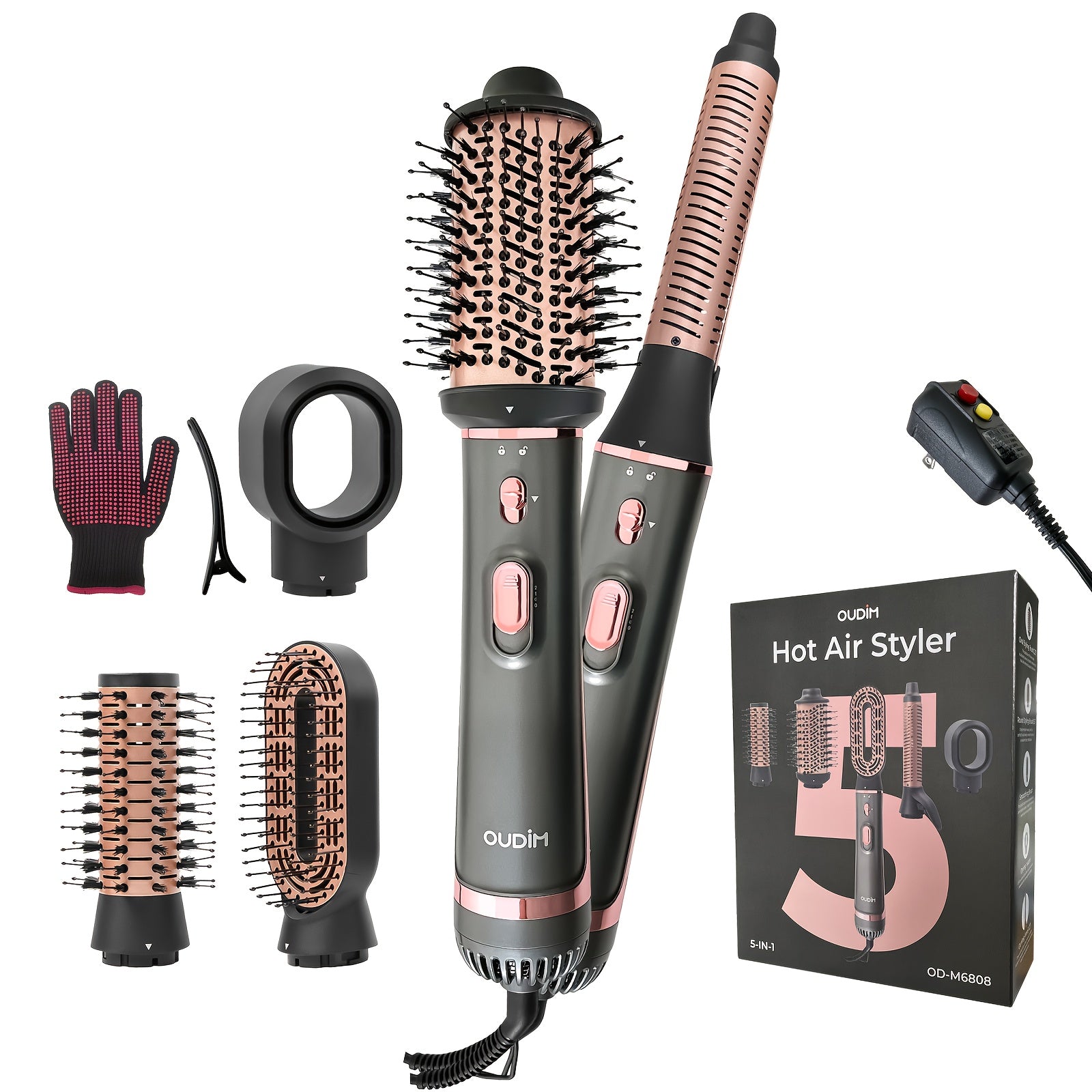 Versatile Hot Air Brush with Negative Ion Technology for Smooth, Frizz-Free Results. This Hair Dryer And Styling Combines The Functions of a Curling Iron And a Massage Straightening Brush, Featuring Various Temperature And Wind Speed Options