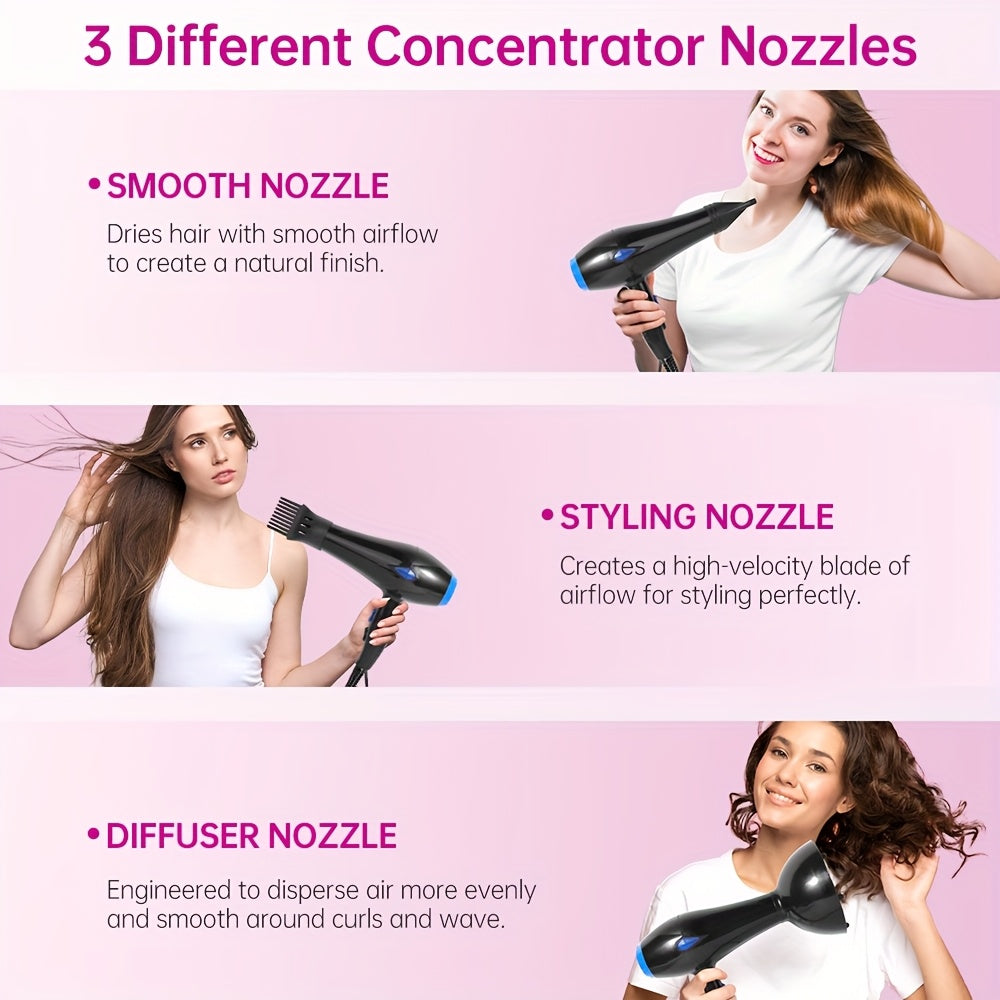 MORFONE All-in-one High-end Home Professional Hair Dryer. A Hair Dryer Set with Various Accessories Such As A Comb, Hair Clip, And Nozzle. Suitable for Family Or Travel Use- Festive NY Gift for Loved Ones