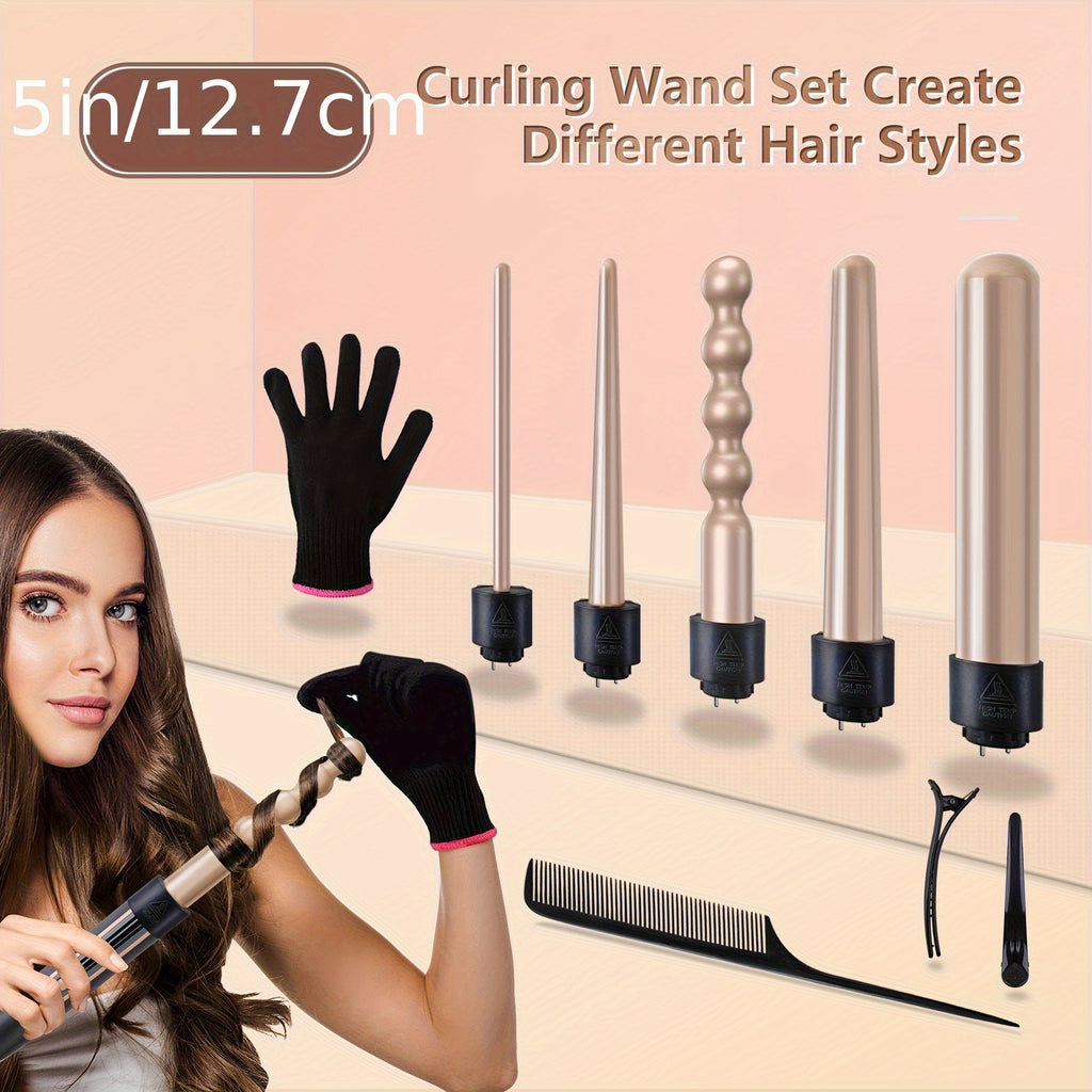 Hair Curling Wand 5in 1 Hair Curlers Iron Set 0.4\
