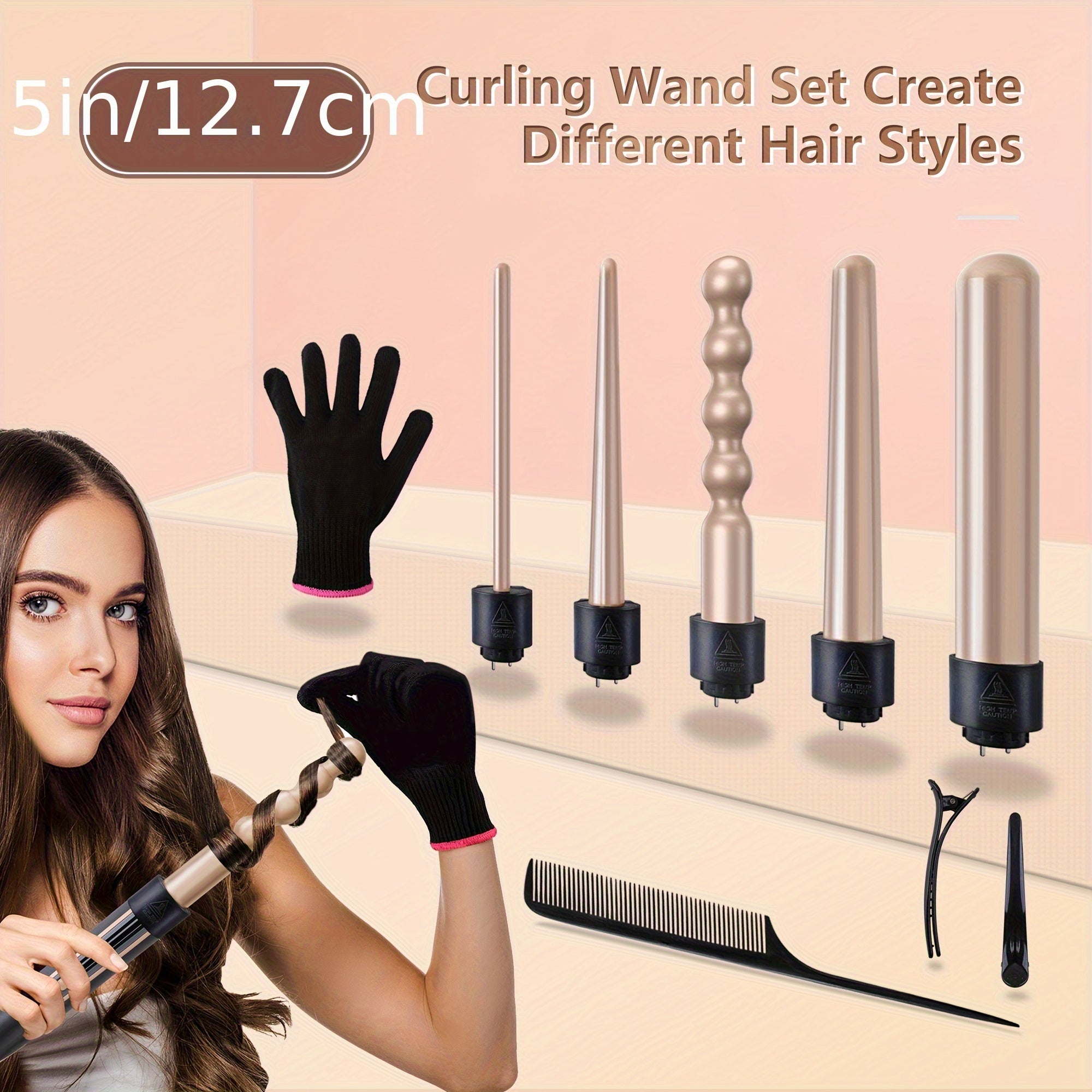 Hair Curling Wand 5in 1 Hair Curlers Iron Set 0.4\