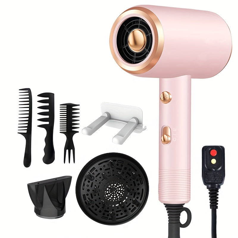Professional Ionic Hair Dryer with Diffuser Attachment - Ionic Technology for faster drying, 2 Speeds & 3 \u002FCool Settings, Ionic generator ionizes the air for faster evaporation, Brushed Motor for Straight\u002FCurly\u002FWavy Hair - Suitable for Home