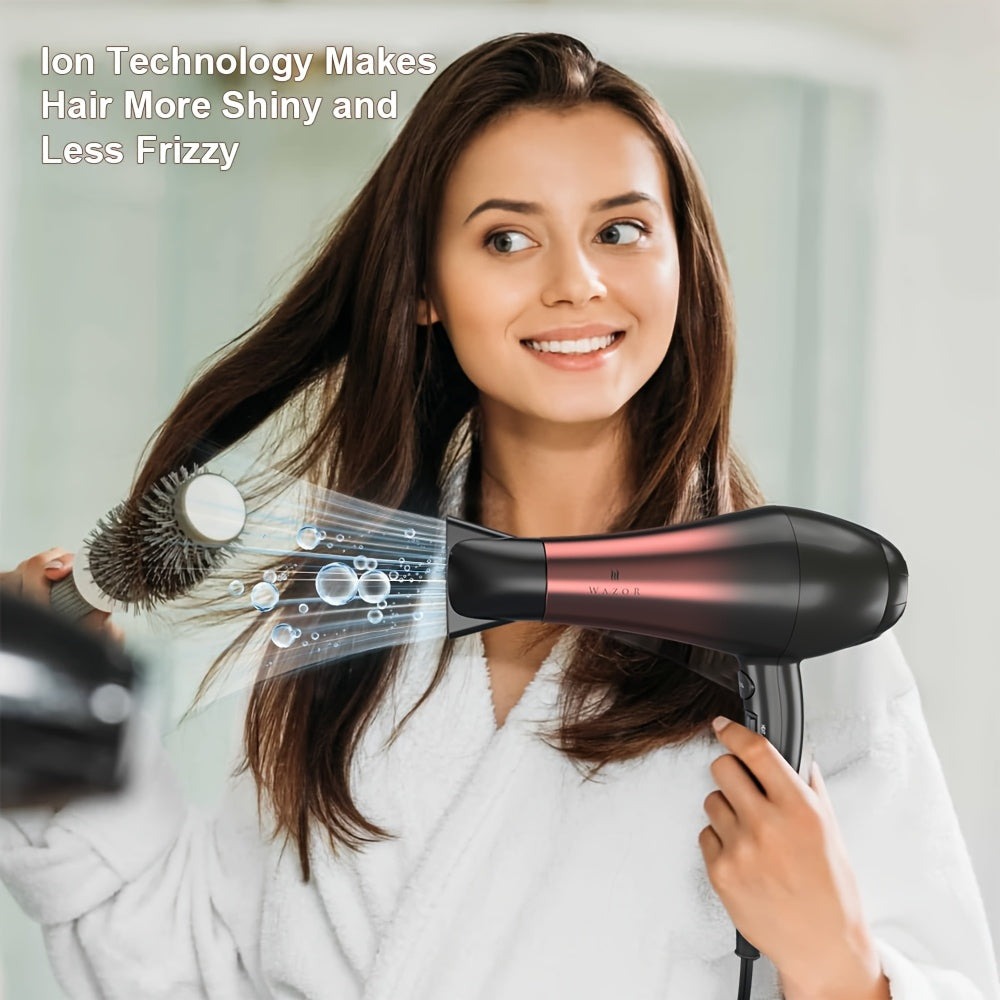 Professional Salon Hair Dryer Professional Salon Hair Dryer - 1875W AC Motor, Ionic & Far Infrared Technology, 3 Heat & 2 Speed Wind Cool, Non-Foldable Handle, US Plug, 1.5-3m Length, Sleek Hair Dryer, Brushed Motor