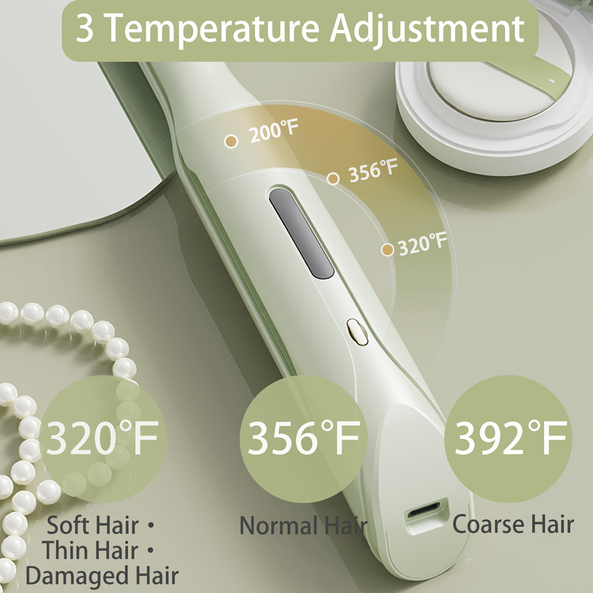 Eavalcro 2-In-1 Cordless Hair Straightener And Curler, Compact Hair Straightener with 3 Heat Settings, Heats Up in 60 Seconds, Portable Travel Flat Iron, Ionic Technology for Smooth, Frizz-Free Hair