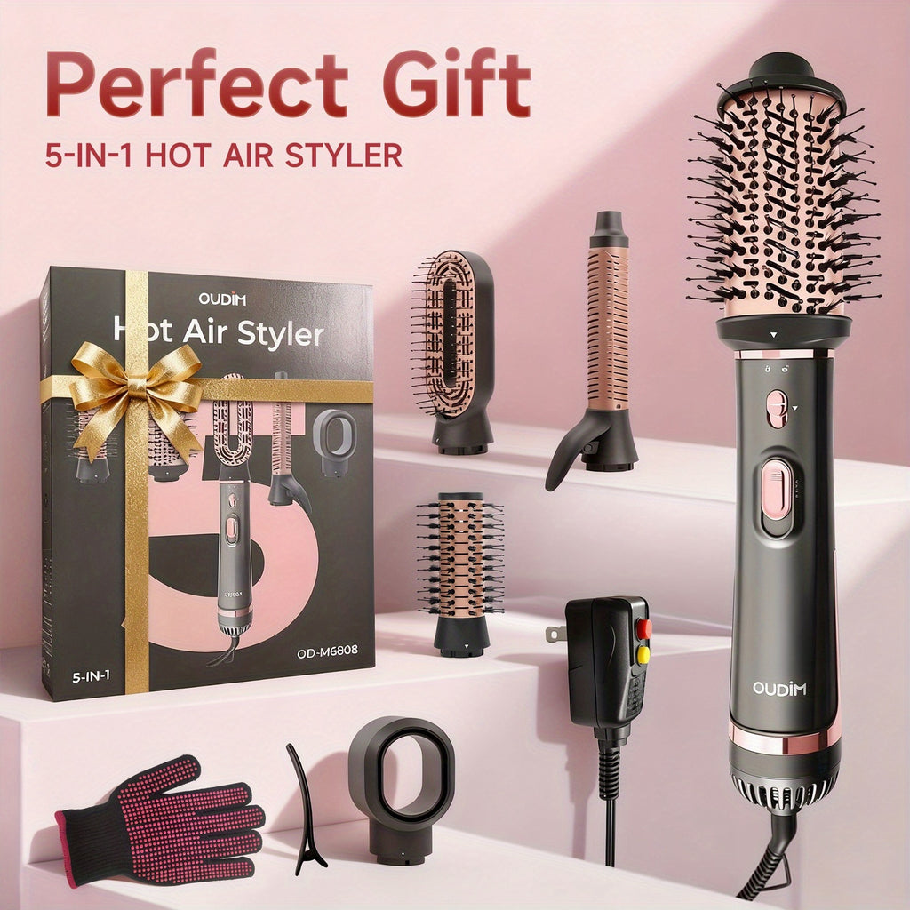Versatile Hot Air Brush with Negative Ion Technology for Smooth, Frizz-Free Results. This Hair Dryer And Styling Combines The Functions of a Curling Iron And a Massage Straightening Brush, Featuring Various Temperature And Wind Speed Options