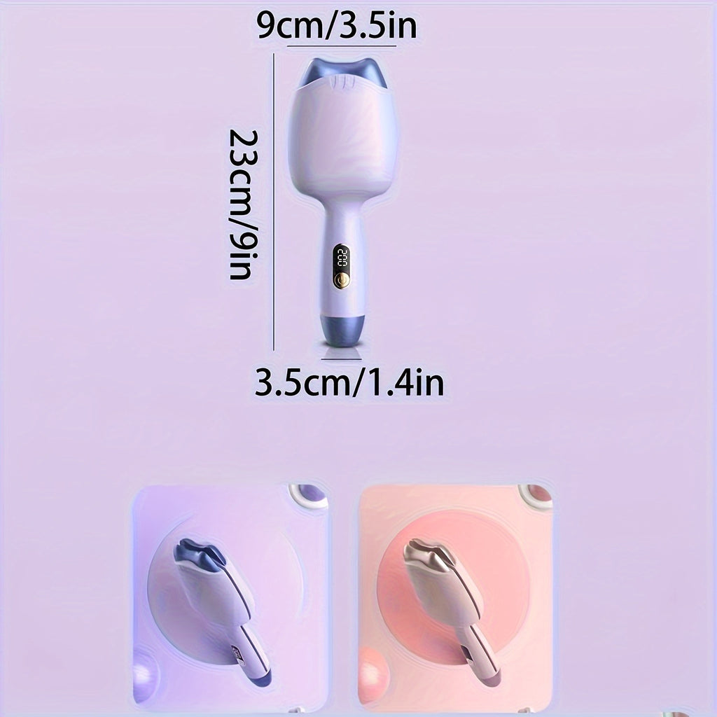 Mini Portable Curling Iron with LED Temperature Display & 3 Heat Settings - Fast Curler, Heat-Resistant Design for Professional Volume\u002Fwaves, Compact Styler Suitable for Women & Men, Home & Travel, Gift