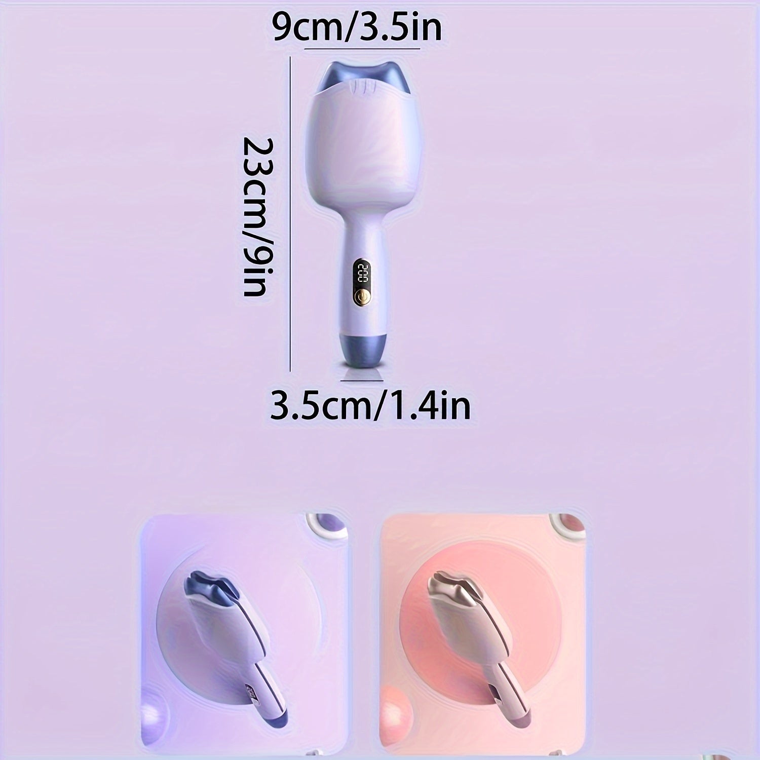 Mini Portable Curling Iron with LED Temperature Display & 3 Heat Settings - Fast Curler, Heat-Resistant Design for Professional Volume\u002Fwaves, Compact Styler Suitable for Women & Men, Home & Travel, Gift