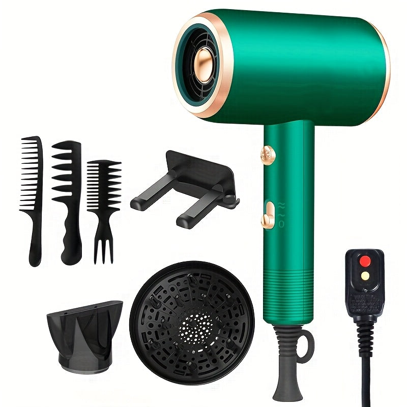 Professional Ionic Hair Dryer with Diffuser Attachment - Ionic Technology for faster drying, 2 Speeds & 3 \u002FCool Settings, Ionic generator ionizes the air for faster evaporation, Brushed Motor for Straight\u002FCurly\u002FWavy Hair - Suitable for Home