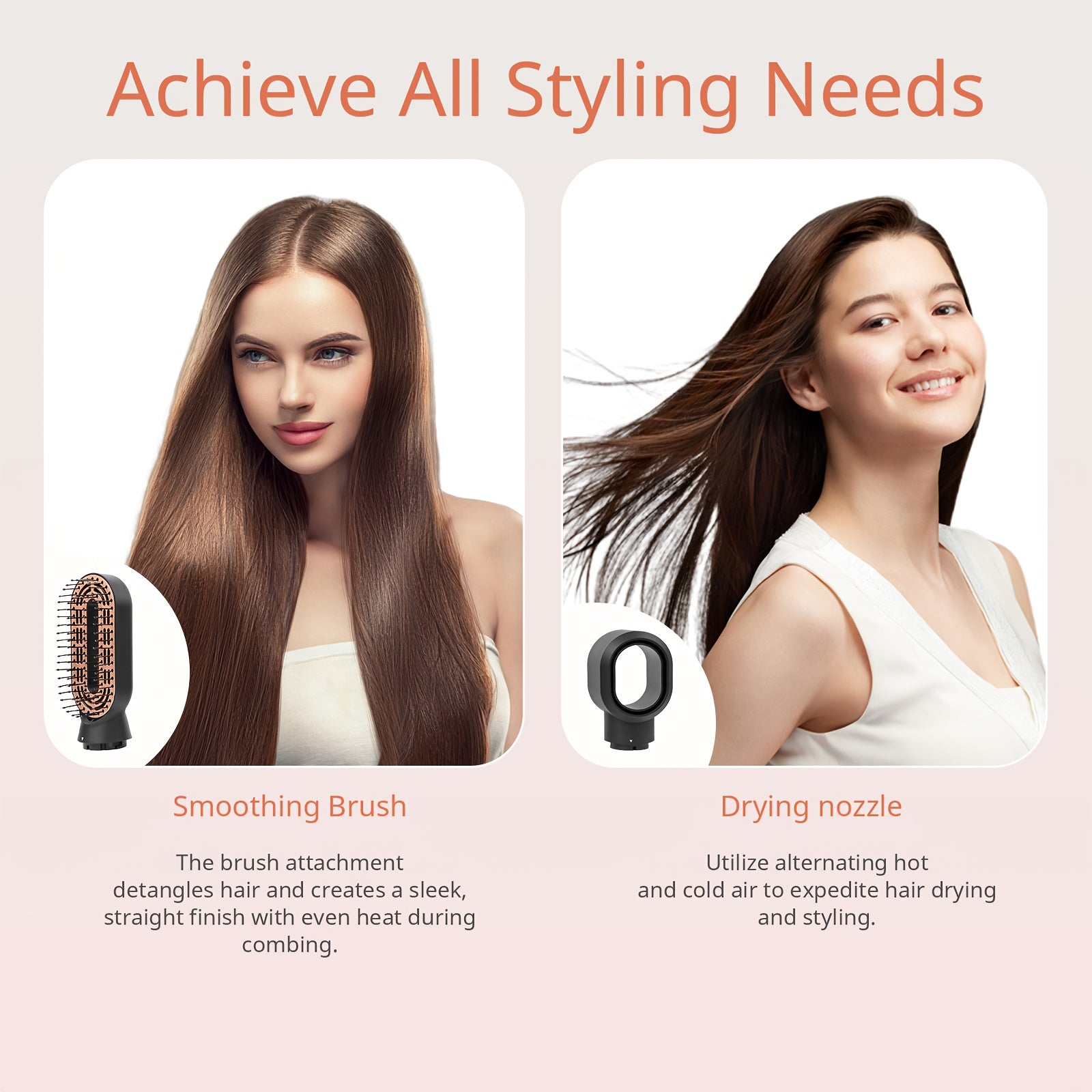 Versatile Hot Air Brush with Negative Ion Technology for Smooth, Frizz-Free Results. This Hair Dryer And Styling Combines The Functions of a Curling Iron And a Massage Straightening Brush, Featuring Various Temperature And Wind Speed Options