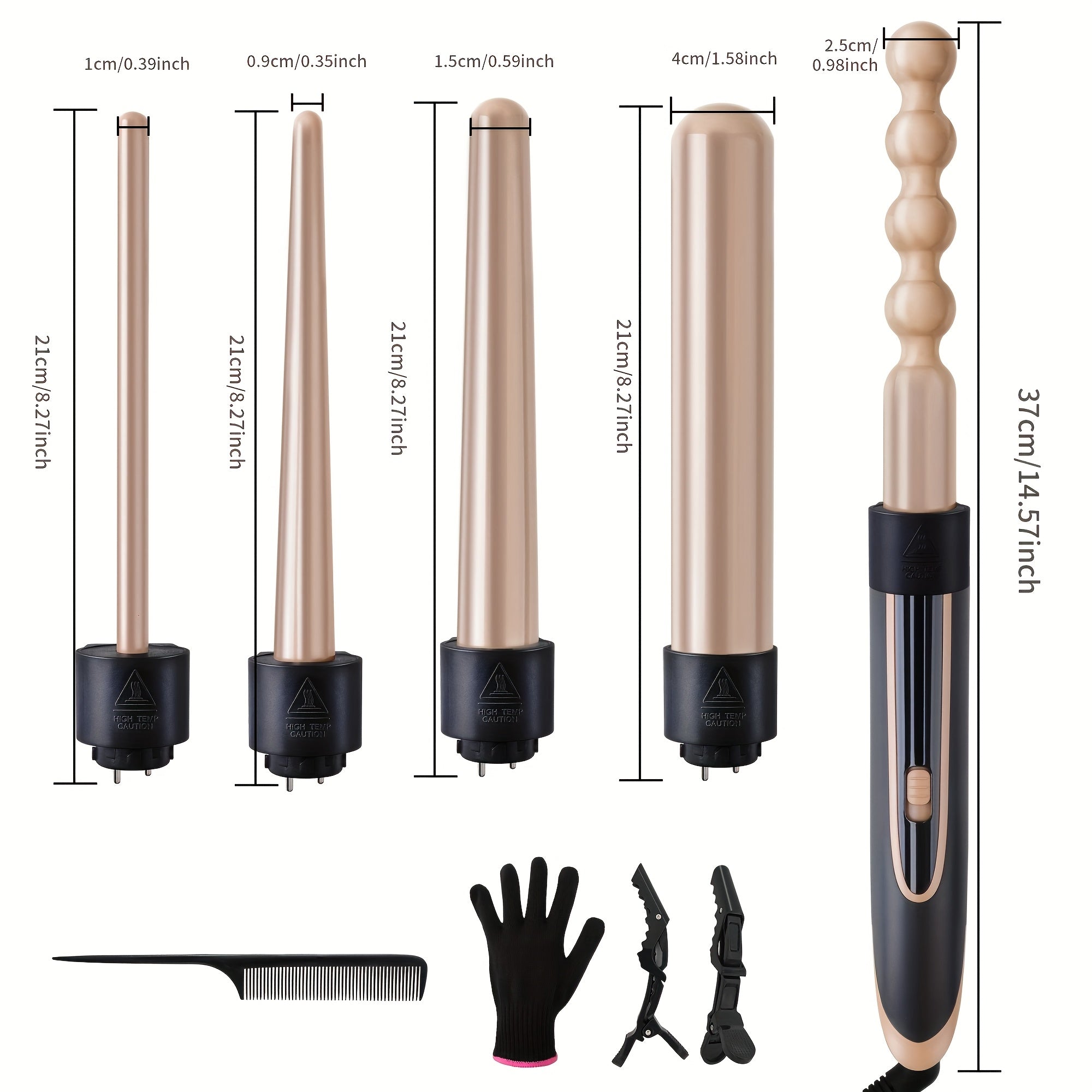 Hair Curling Wand 5in 1 Hair Curlers Iron Set 0.4\