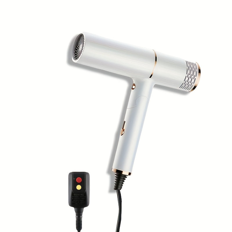 Professional Hair Dryer With Foldable Handle, 1200W Bristle Motor, Hot & Cold Air, Adjustable Power Cord, US Plug Included - Suitable For All Hair Types Quick Drying, Hair Dryer Holder, Plastic, Collector Nozzle, Hair Dryer Stand