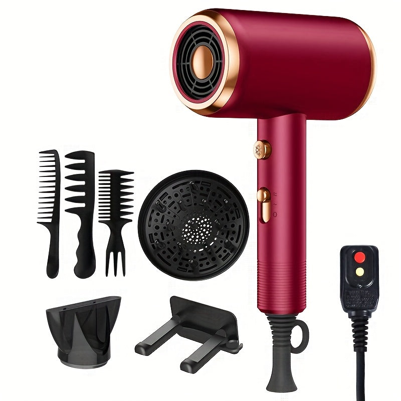 Professional Ionic Hair Dryer with Diffuser Attachment - Ionic Technology for faster drying, 2 Speeds & 3 \u002FCool Settings, Ionic generator ionizes the air for faster evaporation, Brushed Motor for Straight\u002FCurly\u002FWavy Hair - Suitable for Home