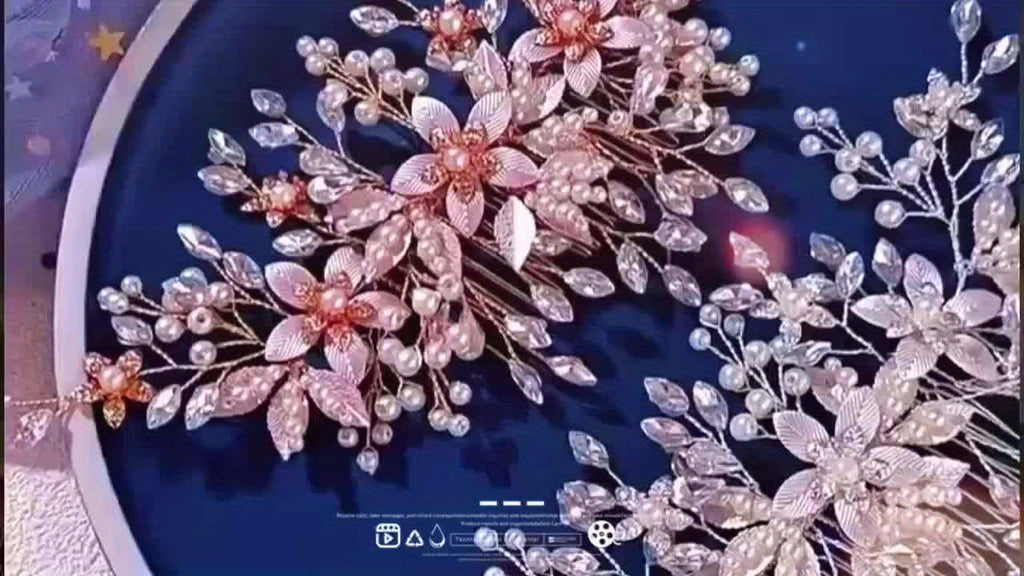 5pcs Sparkling Wedding Hair Clips with Artificial & Rhinestones - U-Shaped Side Combs for Braids, Buns, Updos - Bridal Hair Accessories Suitable for Weddings, Proms, Banquets
