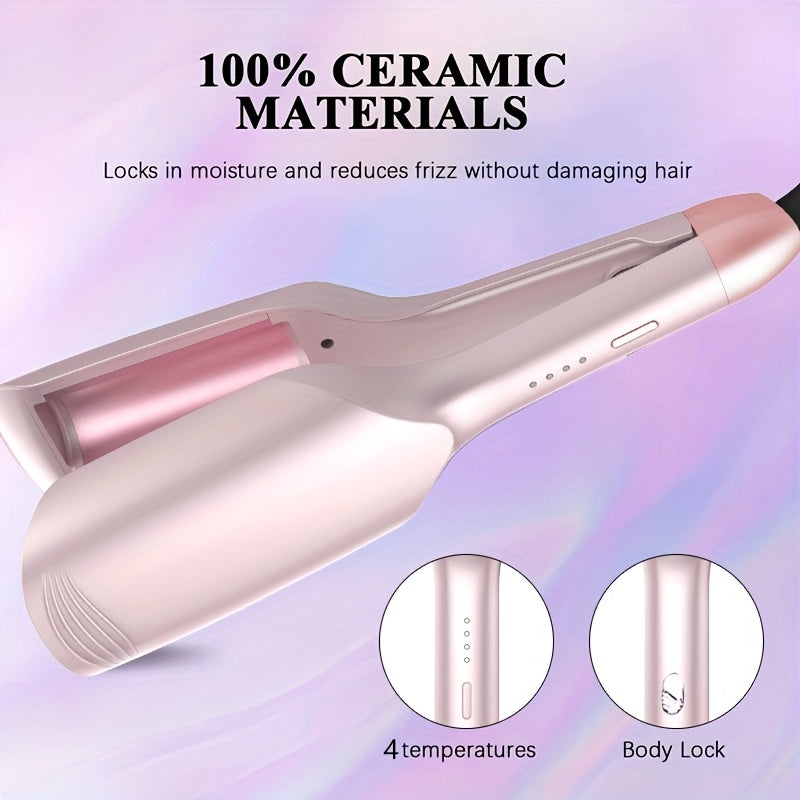 Women's Negative Ion Hair Straightener & Curler with French Egg Roll & Deep V Wave Styler - Fast Curling Iron Suitable for Salon-Quality Waves at, Gift for Curly\u002FStraight Hair