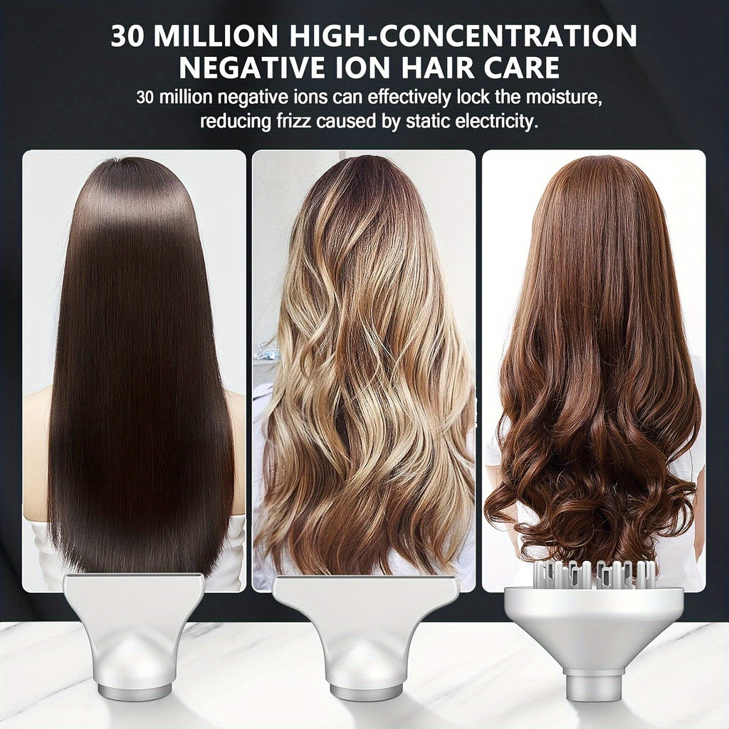 Professional Hair Dryer with Diffuser | High Speed, Brushless Motor, Ionic, Lightweight, Compact, Low Noise, 59.06inch-118.11inch Cord, 2000W, Metal, Non-foldable Handle, Leakage Protection Plug
