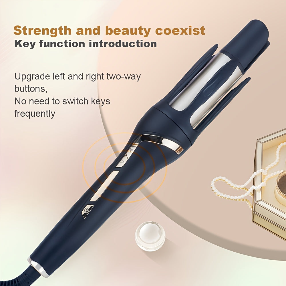 Dual-Mode Automatic Hair Curler & Straightener - 32mm Barrel for Long-Lasting Curls & Waves, Ergonomic Grip, Unisex Styler for All Hair Types, 110V Plug-In Operation, Hair Curling Tools